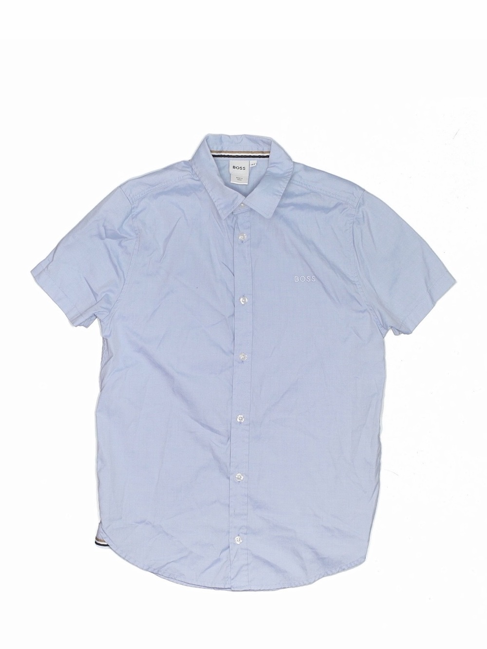BOSS kid’s Light Blue Short-Sleeve Button-Down Shirt